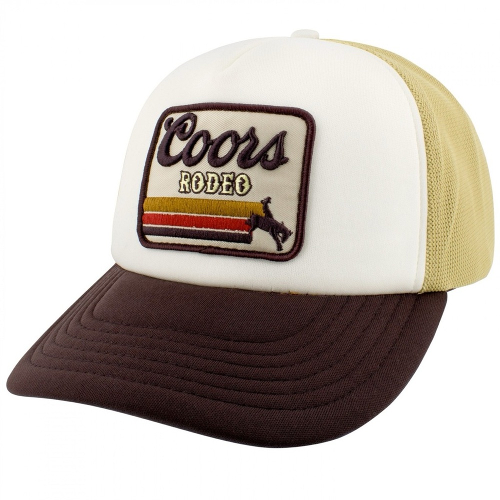 New Coors Rodeo Retro Cream Tan Brown Snapback Hat Baseball Cap Adjustable NWOT